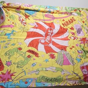 Parade Scarf Carnival Clown has flaws snags 34 in Summer Scarf Light Vintage vib